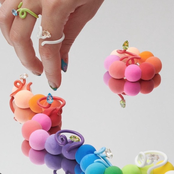 🩵 Light Blue Baby Tendril Vine Enamel Ring 🩵 - Picture 5 of 11